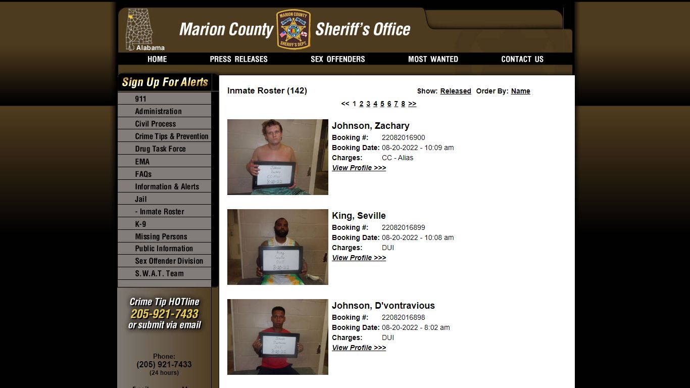 Inmate Roster (151) - Marion County Sheriff's Office